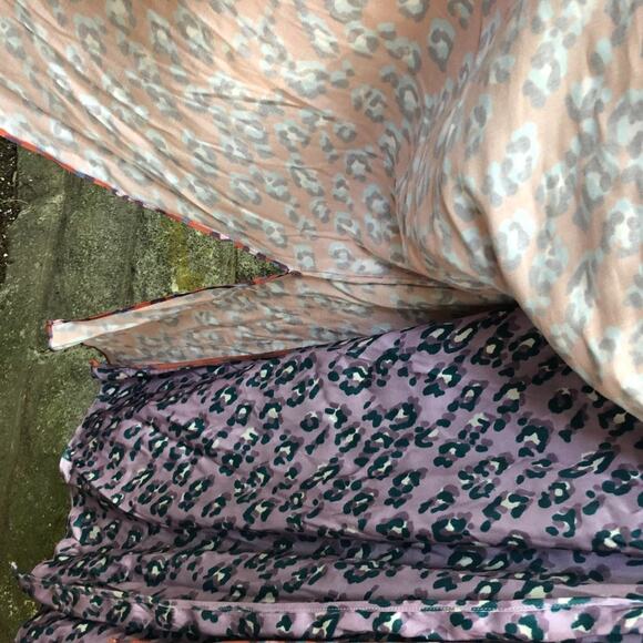 Rachel Antonoff Dress Willow Purple Orange Color Block Leopard Wrap xs NEW - Picture 6 of 9